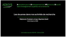 RdV ADHYS - Douanes