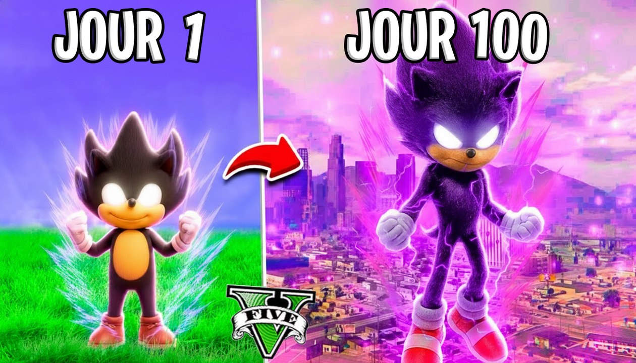 J'ai survécu 100 jours en tant que DARK SONIC dans GTA 5 ! (mod Sonic le film)