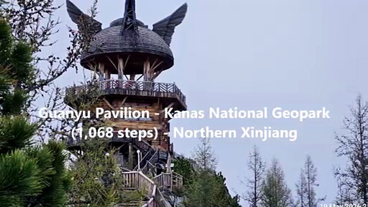 Guanyu Pavilion - Kanas National Geopark (1,068 steps) - Northern Xinjiang