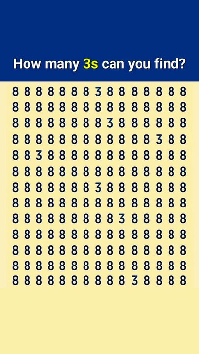 How many 3s in the image.