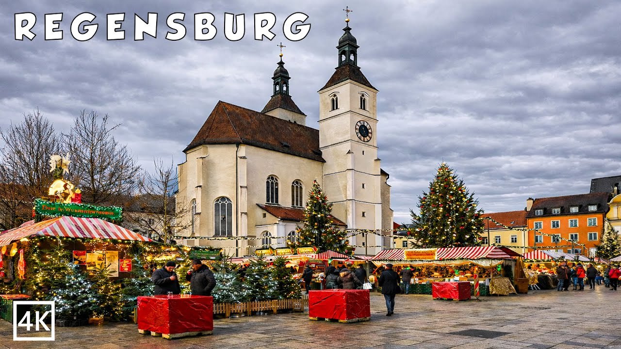 Regensburg Christmas Market Germany | Romantic Christmas in a UNESCO Old Town 4K