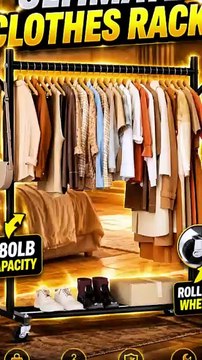 HYSEYY Clothes Rack | Heavy Duty Rolling Garment Rack with Wheels