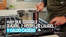 Los mejores chefs coinciden: el arroz blanco no se hace con agua, hay que echarle 3 ajos, 2 hojas de laurel y caldo casero