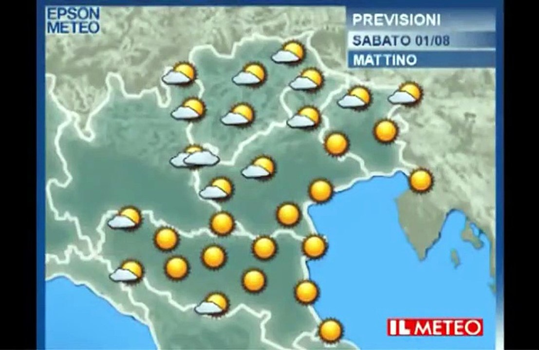 Previsioni meteo per sabato 1 agosto