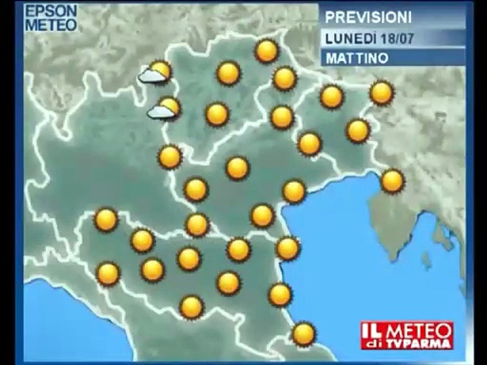 Previsioni meteo di lunedì 18 luglio