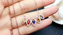 💙 Natural Sapphire Necklace 💎 S925 Sterling Silver Luxury Pendant for Women