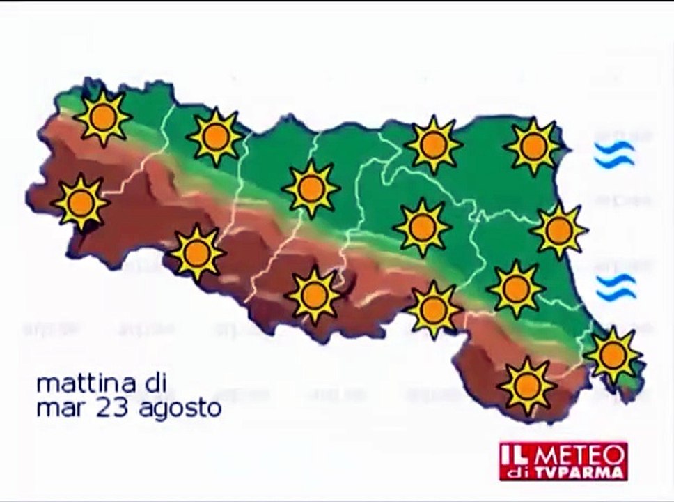 Previsioni meteo per martedì 23 agosto