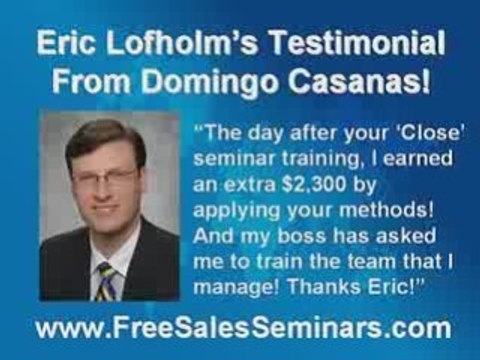 Eric Lofholm, Sales Training Expert, Free Sales Seminars