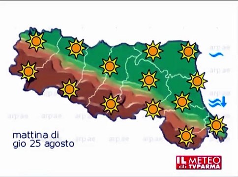Previsioni meteo per giovedì 25 agosto