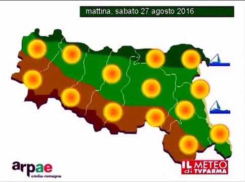 Previsioni meteo per sabato 27 agosto