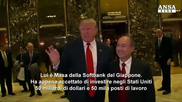 Trump: Giapponese Softbank investe 50 mld dollari in Usa