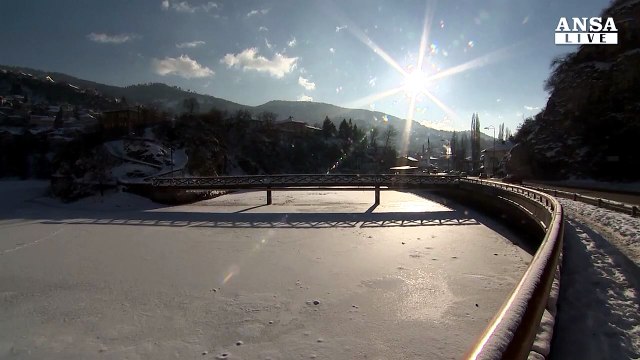 Paesaggi di neve nell'Europa dell'est