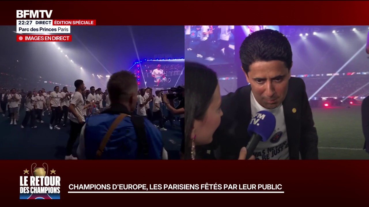 PSG: "On recommence à travailler dès demain", réagit Nasser al-Khelaïfi au micro de BFMTV