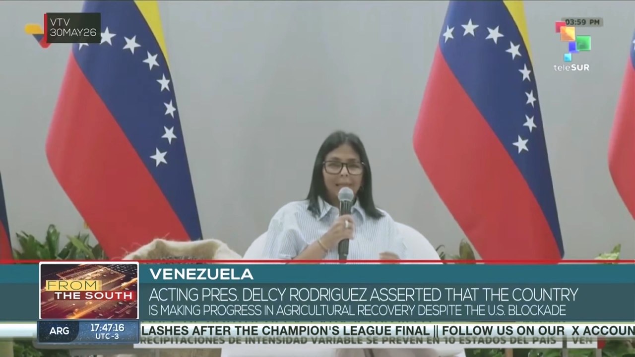 Acting Pres. Delcy Rodriguez asserted that the country is making progress in agricultural recovery