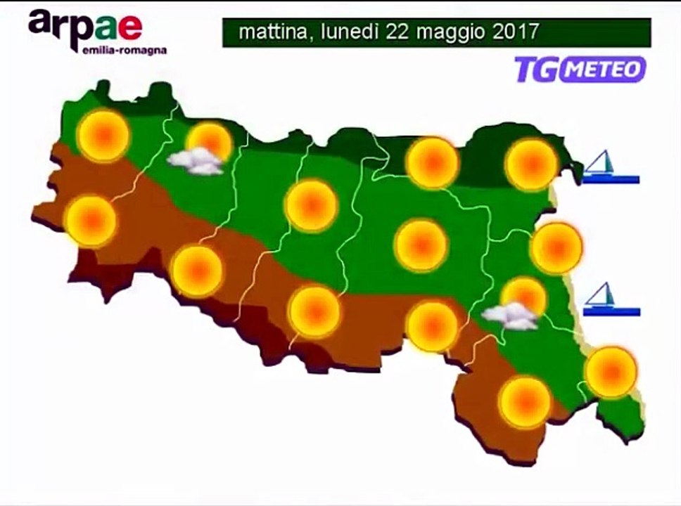 Previsioni meteo per lunedì 22 maggio