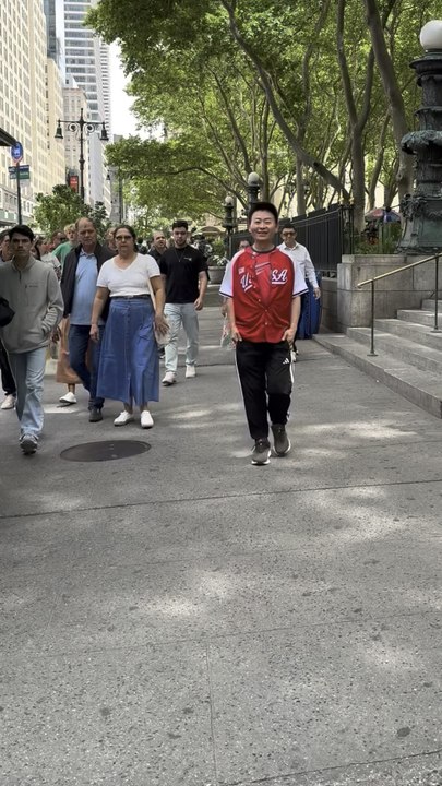On a Sunday afternoon, Nelson Wang was strolling in Bryant Park in Manhattan. This video was captured on May 31, 2026.