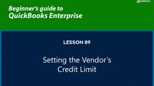 89 - Setting the Vendor's Credit Limit