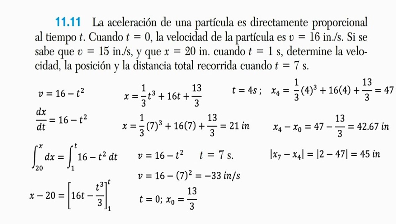 Dinámica - Beer y Johnston 9º edición - Ejercicios varios 11-11.11