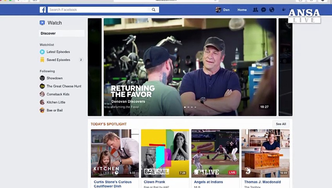 Fb sfida tv e Netflix, streaming video e' social
