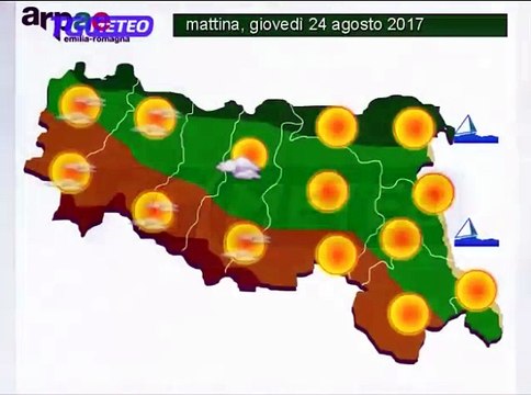 Previsioni meteo per giovedì 24 agosto