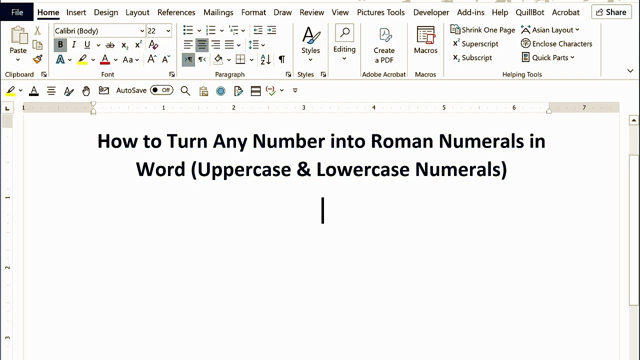 How to Convert Numbers to Roman Numerals in Word Automatically
