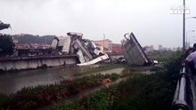 Genova, le immagini del ponte crollato sul Polcevera