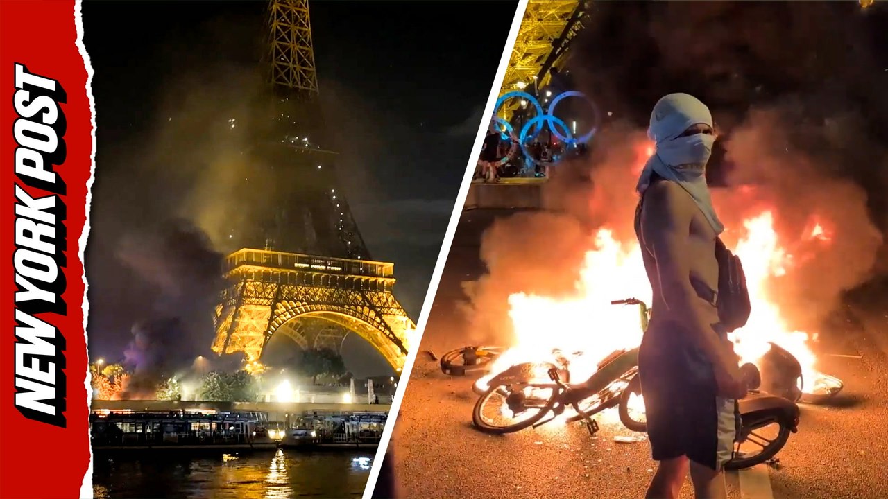 Paris Erupts After PSG Wins Champions League as Fires Burn and Fireworks Explode