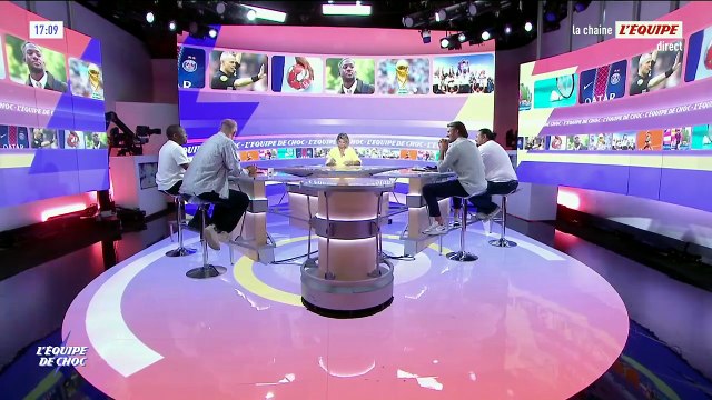 Doué, Zaïre-Emery, Dembélé et Barcola présentent les Ligue des champions du PSG sur le court Philippe-Chatrier - Foot - Ligue des champions - Roland-Garros