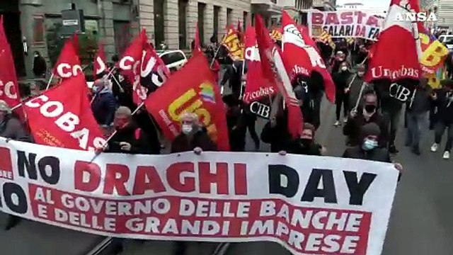 No Draghi Day a Roma, circa 2 mila persone alla manifestazione contro il governo