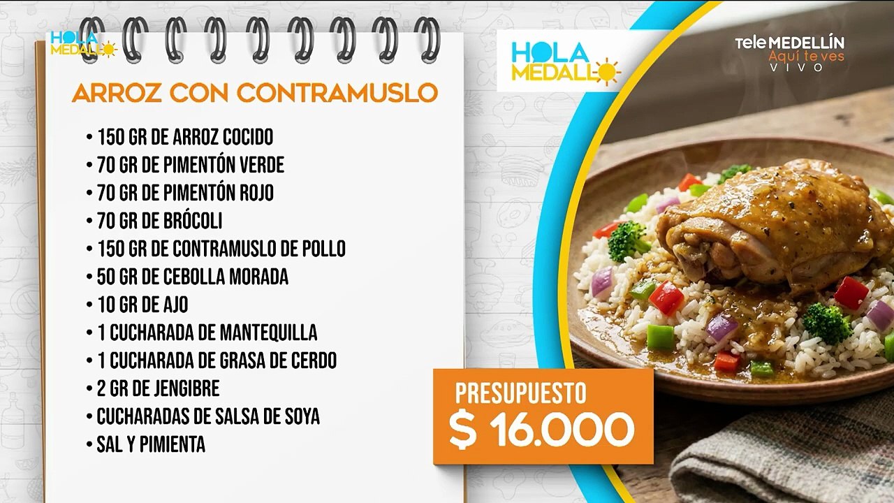 Receta Arroz con contramuslo 🍗 [Hola Medallo] Telemedellín