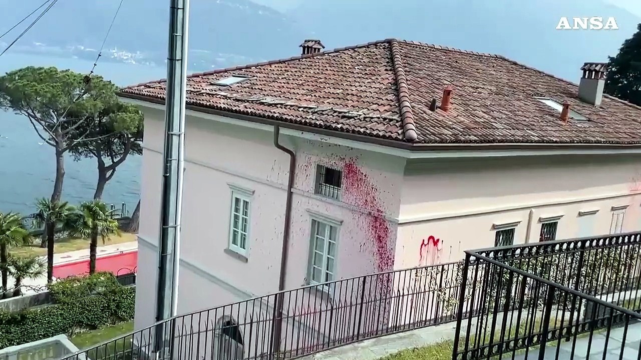 Incendio e scritte sulle ville di Solovyev sul lago di Como