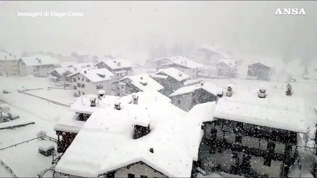 Maltempo, copiosa nevicata a Falcade