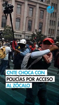 Marcha de la CNTE: Manifestantes chocan con policías que protegen el Fan Fest del Zócalo de CDMX