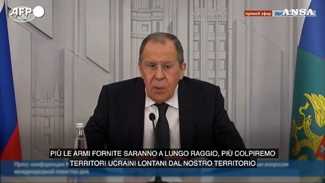 Ucraina, Lavrov: Piu' le armi a Kiev saranno a lungo raggio, piu' avanzeremo