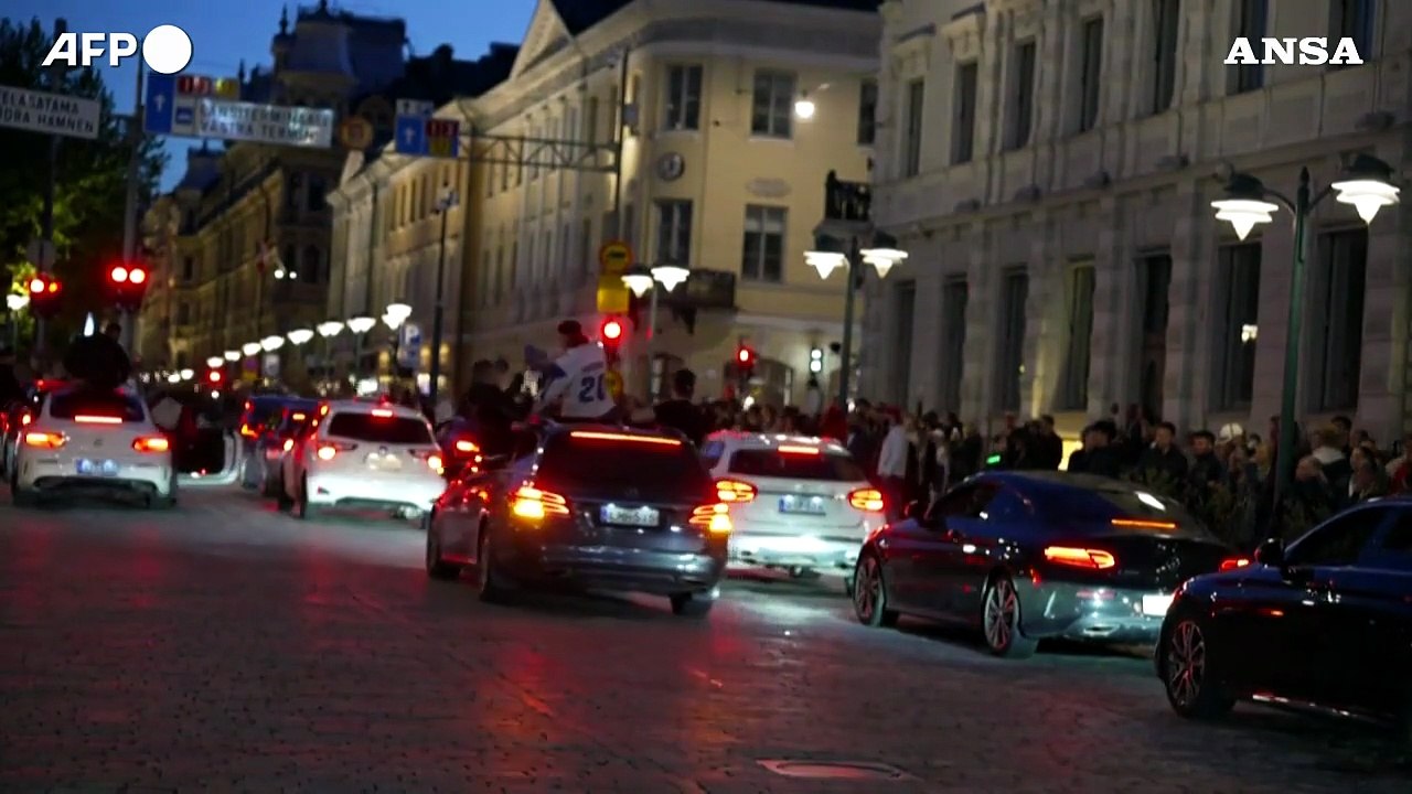 Finlandia, festa a Helsinki per la vittoria del Mondiale di hockey maschile