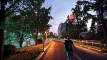 Golden Hour Riverside Walk beside Huangpu River, Hongkou District Shanghai