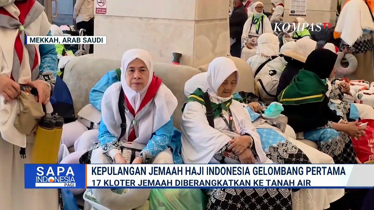 Momen Lepas Kepulangan Jemaah Haji Indonesia Hingga Jemaah Haji Haji Kloter 2 Makassar Tiba di Tanah
