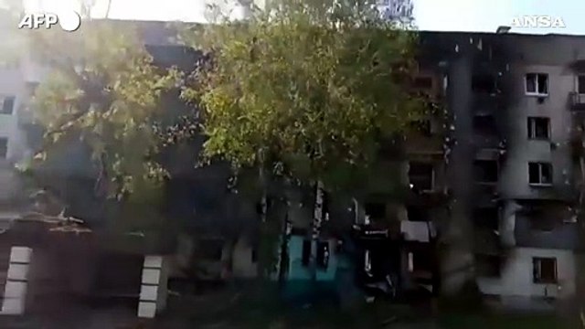 Ucraina, gli edifici semi-distrutti a Severodonetsk