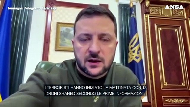 Ucraina, Zelensky: Abbattuti tutti i 13 droni russi lanciati oggi