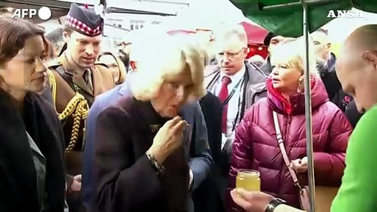Carlo III in Germania, la visita in un mercato di Berlino