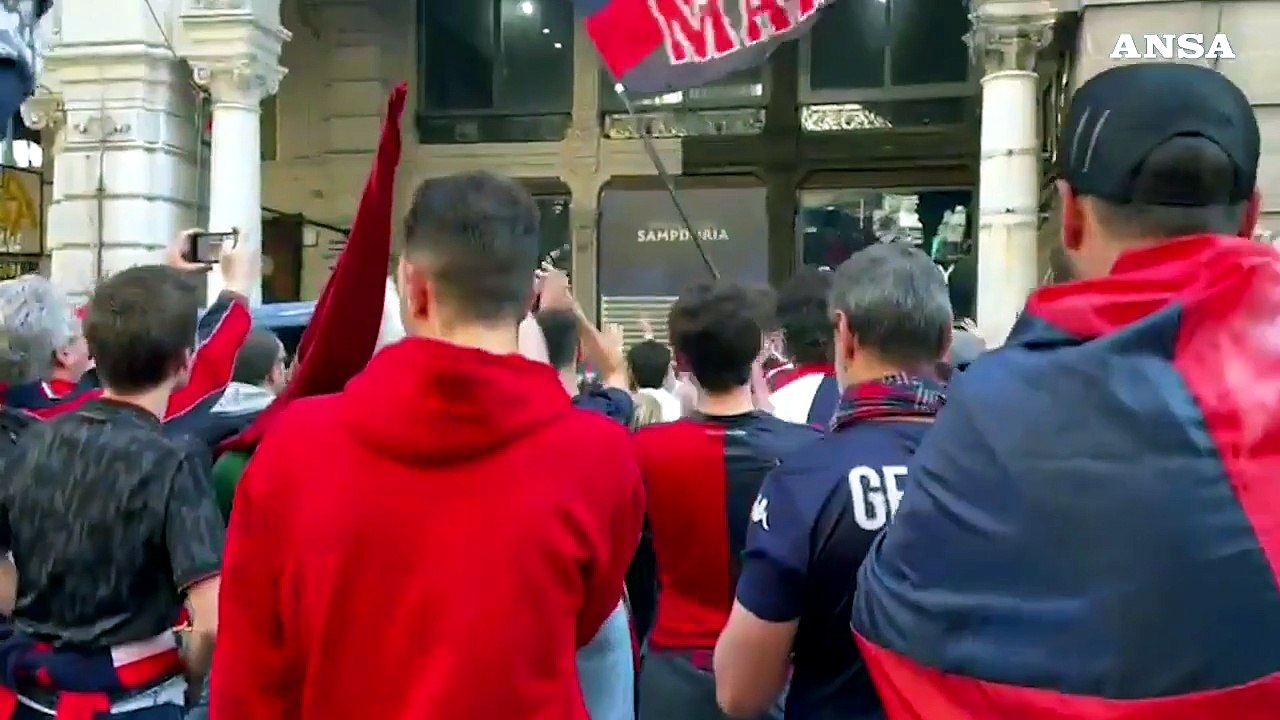 Genoa promosso in serie A, la festa dei tifosi
