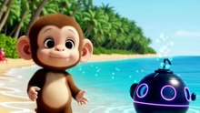 Manny the Monkey on his Neon Submarine Adventure - Tiny Tails by KidsTV247