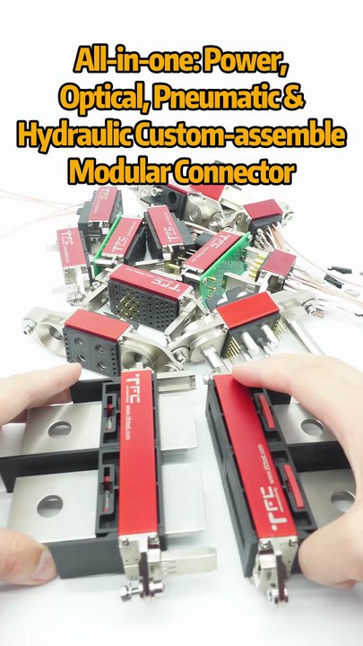 All-in-one: Power,Optical, Pneumatic &Hydraulic Custom-assembleModular Connector.