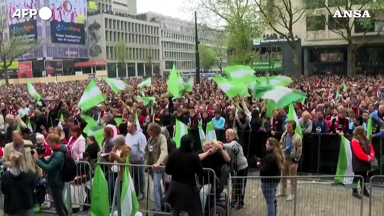 Feyenoord campione d'Olanda, la festa di squadra e tifosi