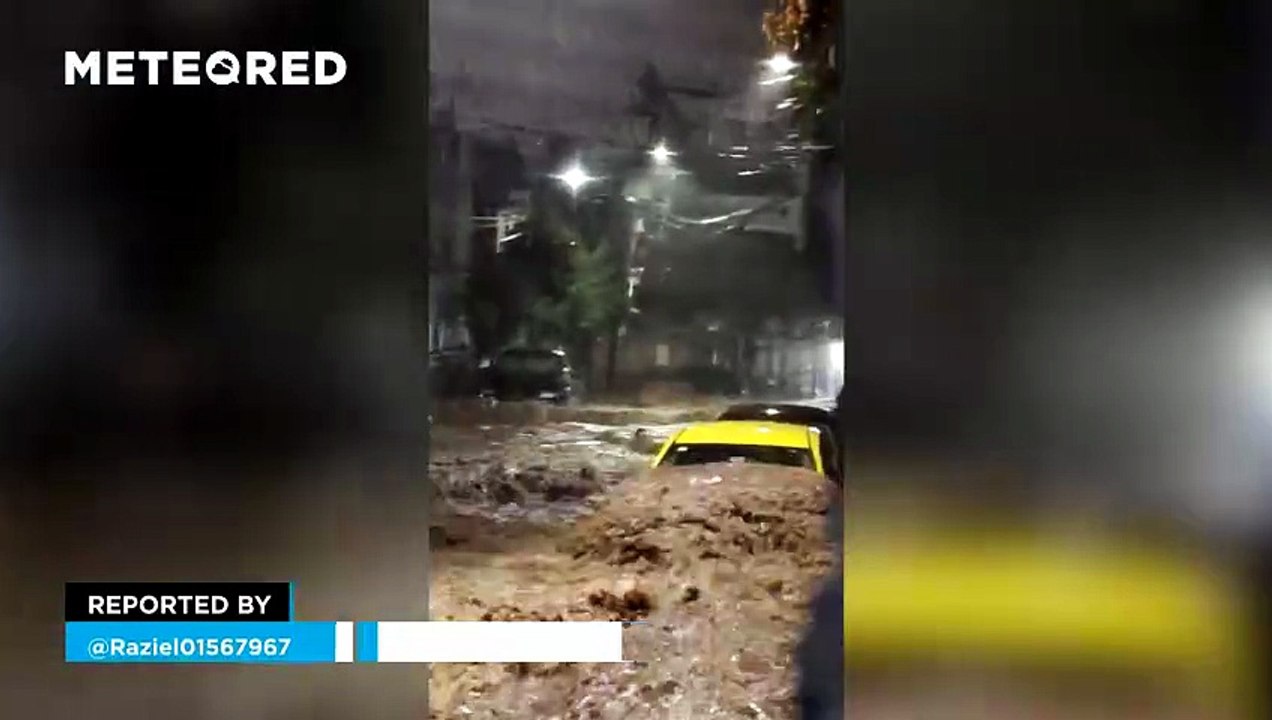 A major storm leaves flooding and mountains of hail in Cuajimalpa, Mexico