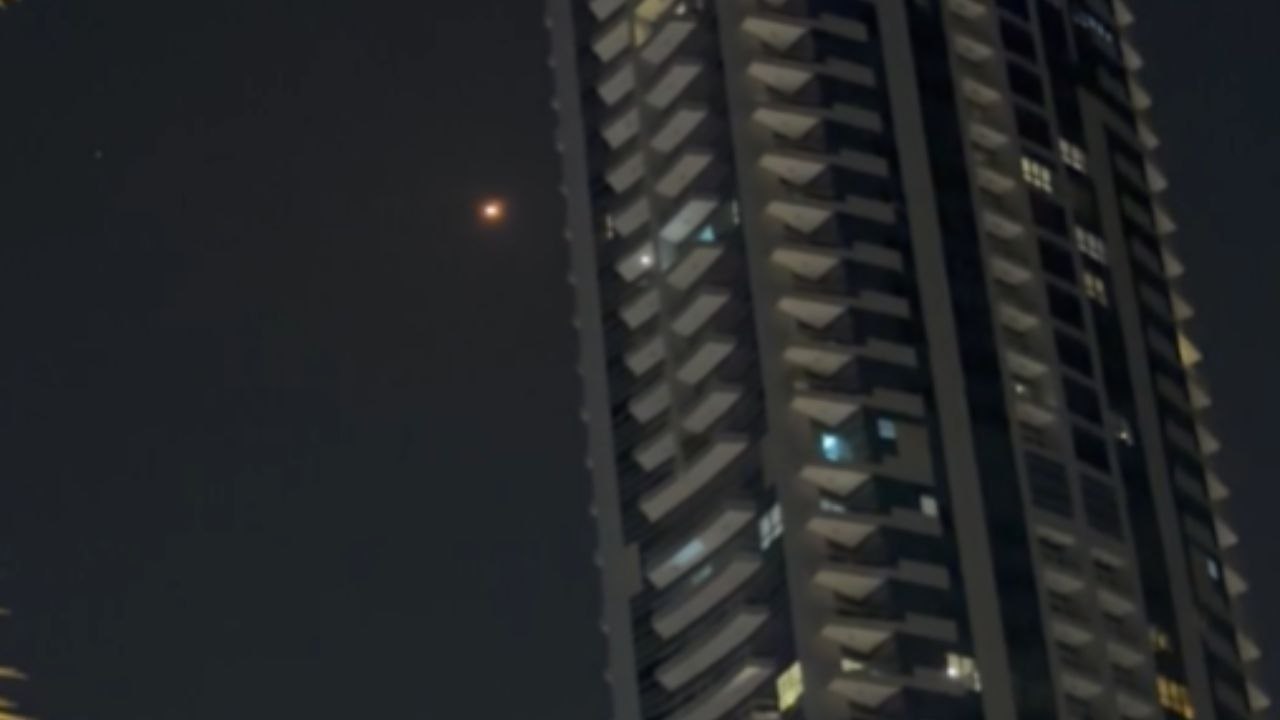 Night Sky Over Dubai Flashes As Air Defense Intercepts Incoming Missile