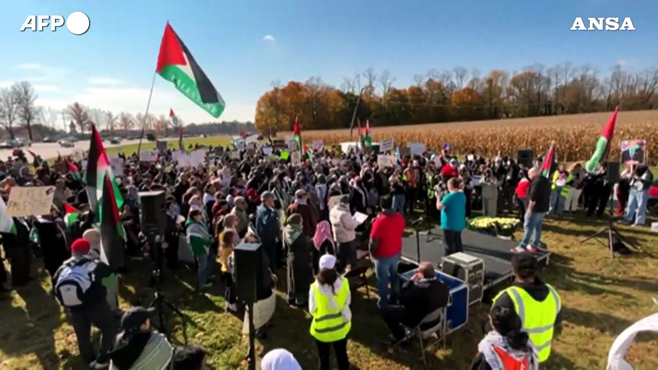 Marcia per i palestinesi vicino alla casa di Biden in Delaware