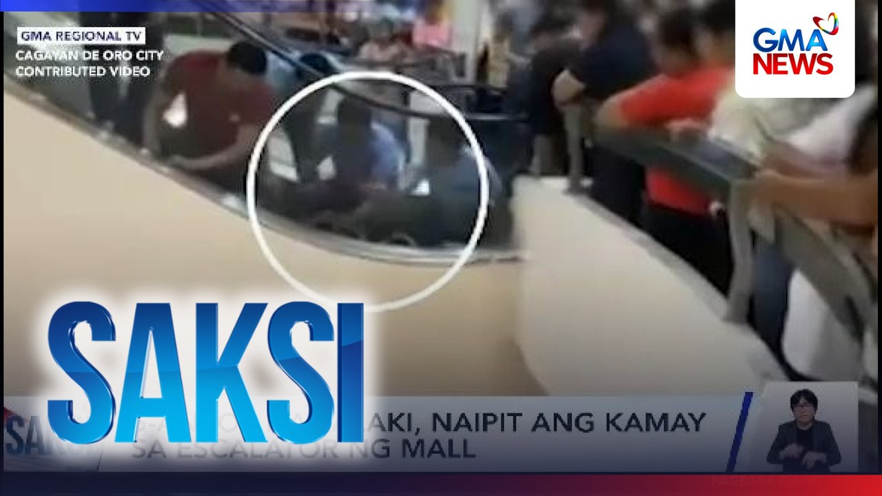 5-anyos na lalaki, naipit ang kamay sa escalator ng mall | Saksi