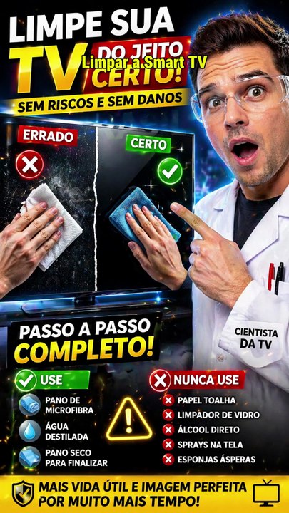 Saiba o jeito certo de limpar sua Smart TV (sem estragar)