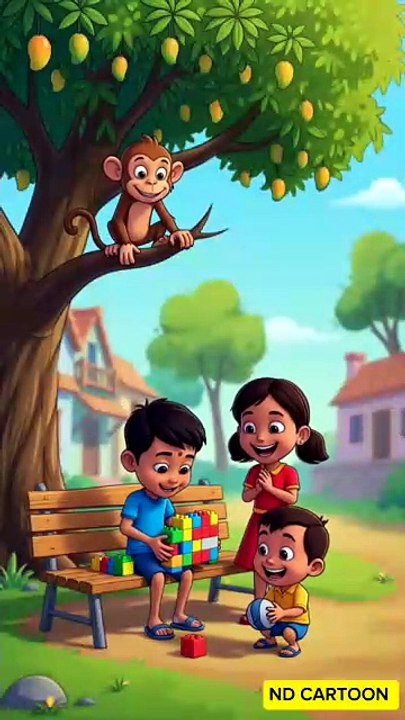 child frandship for monkey crative cartoon short